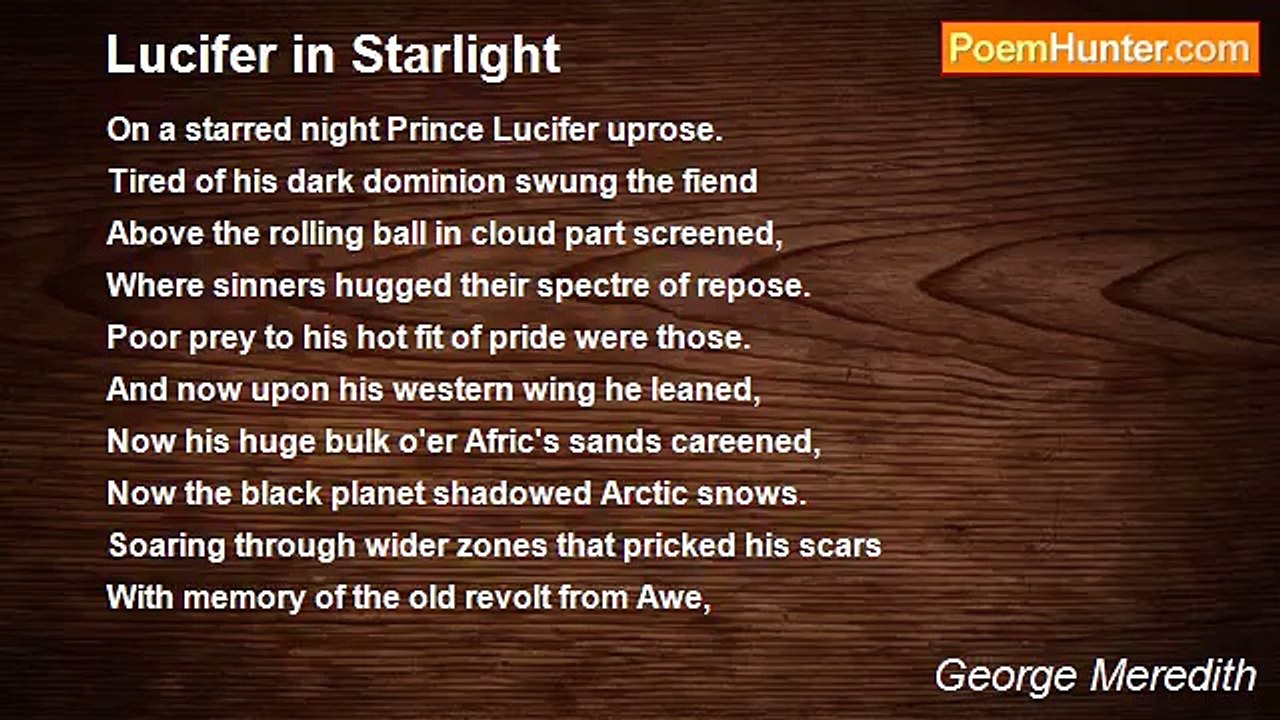 George Meredith - Lucifer in Starlight
