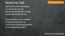 Katherine Mansfield - Grown-Up Talk