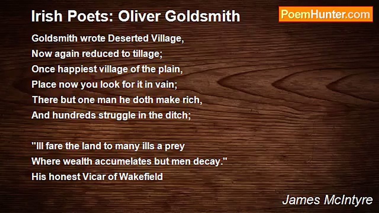 James McIntyre - Irish Poets: Oliver Goldsmith