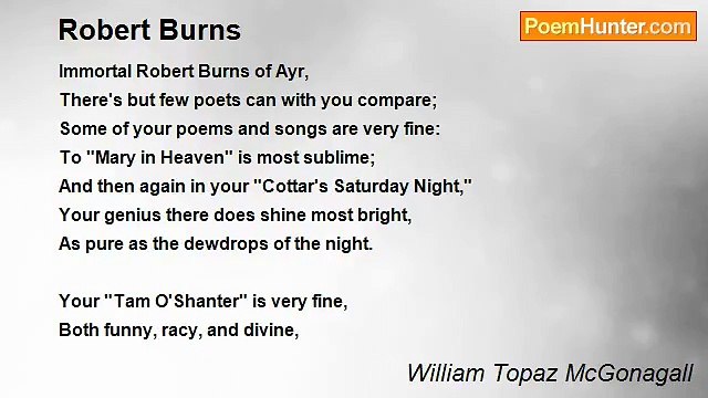William Topaz McGonagall - Robert Burns