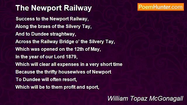 William Topaz McGonagall - The Newport Railway