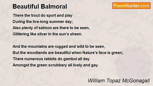 William Topaz McGonagall - Beautiful Balmoral