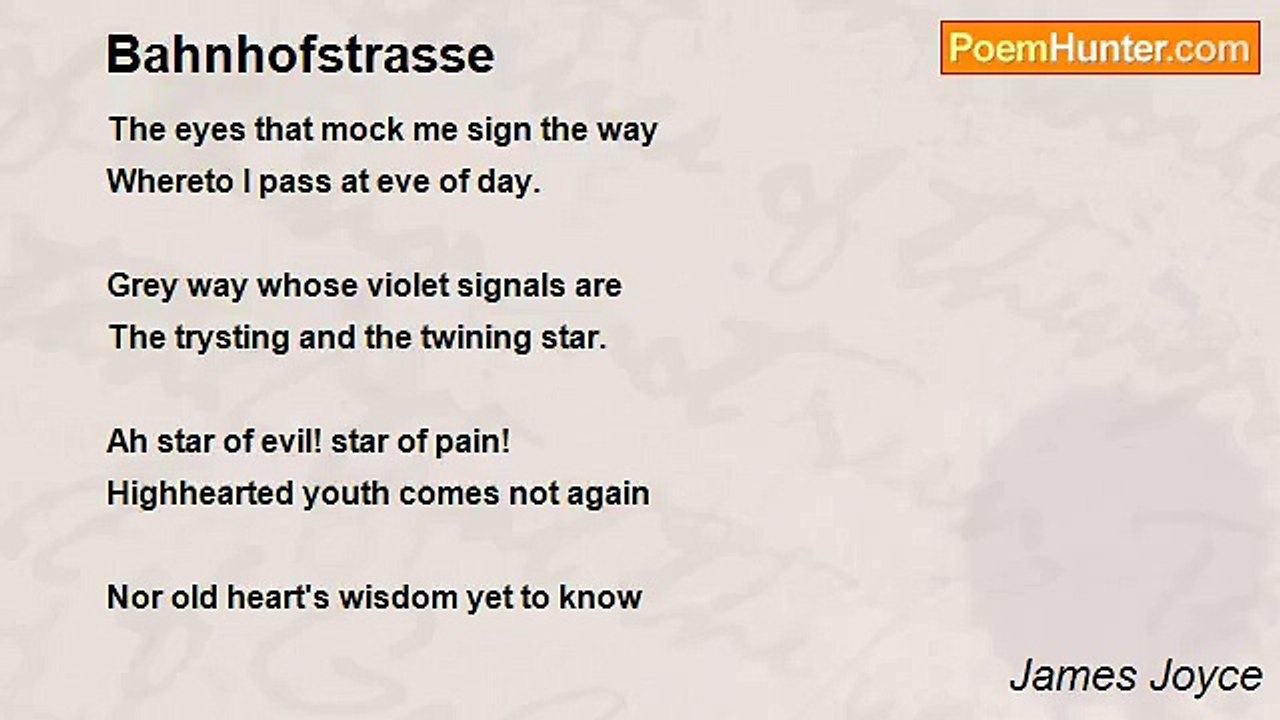 James Joyce - Bahnhofstrasse