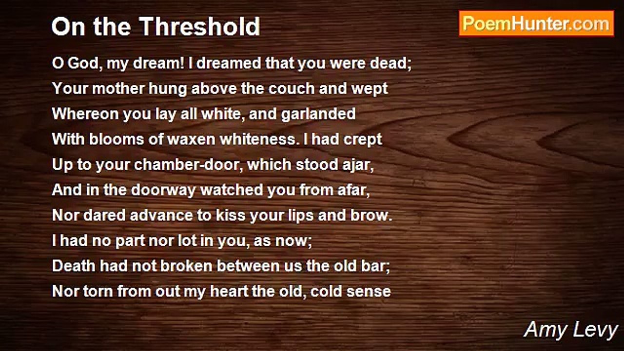 Amy Levy - On the Threshold