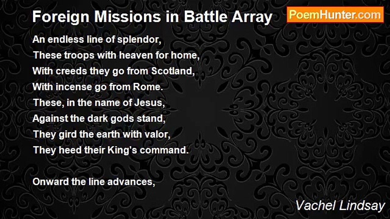 Vachel Lindsay - Foreign Missions in Battle Array