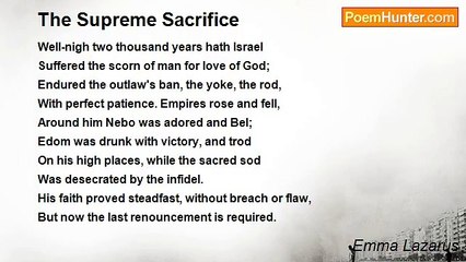 Emma Lazarus - The Supreme Sacrifice