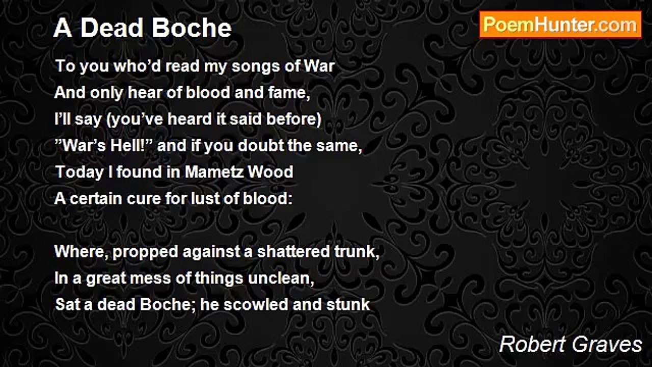Robert Graves - A Dead Boche