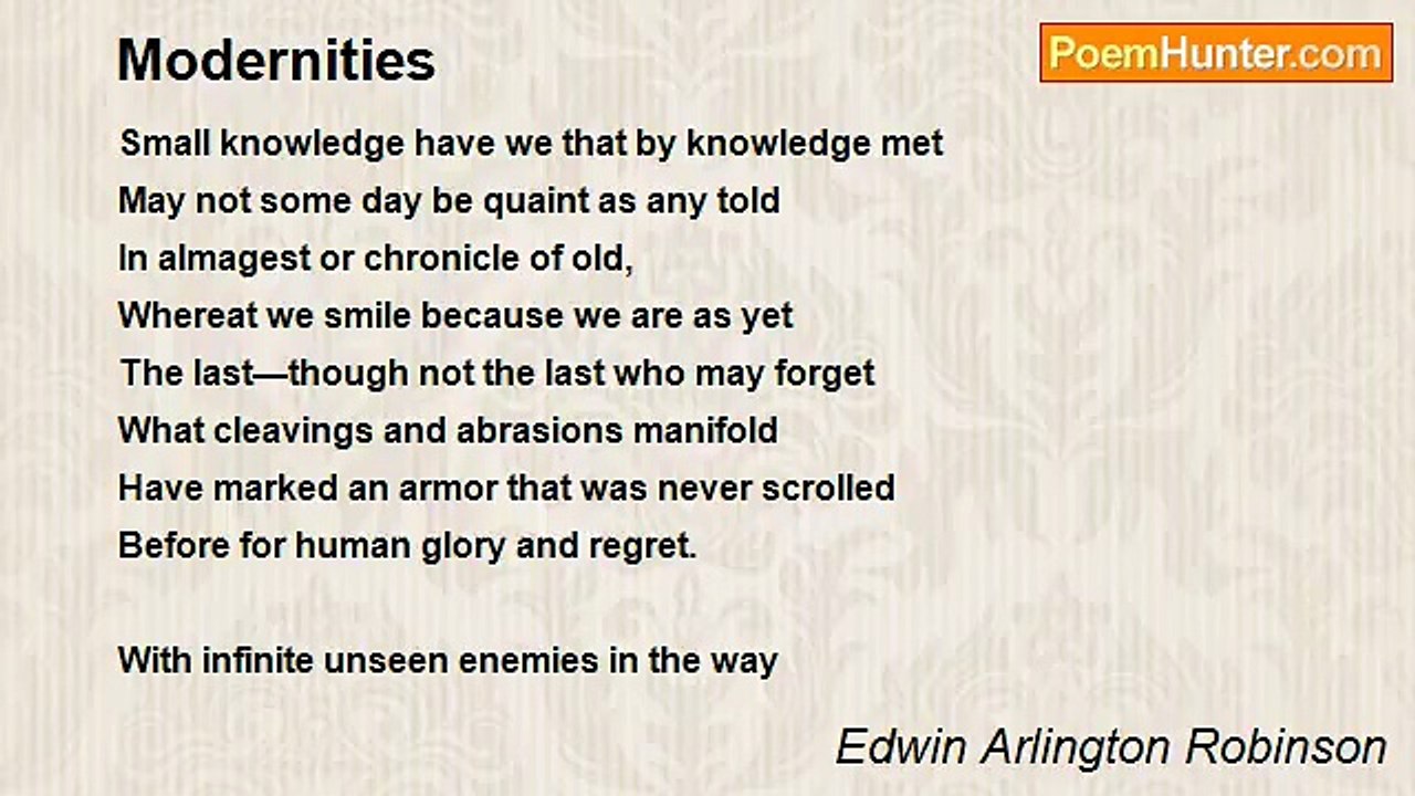 Edwin Arlington Robinson - Modernities