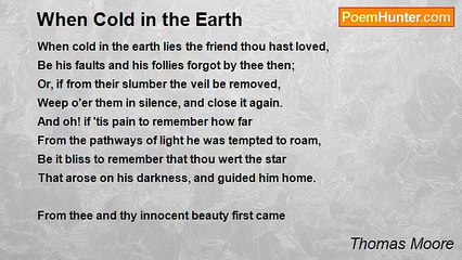 Thomas Moore - When Cold in the Earth