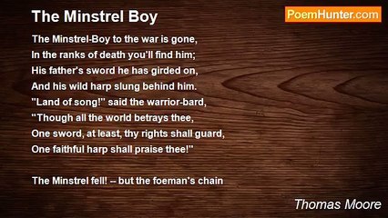 Thomas Moore - The Minstrel Boy