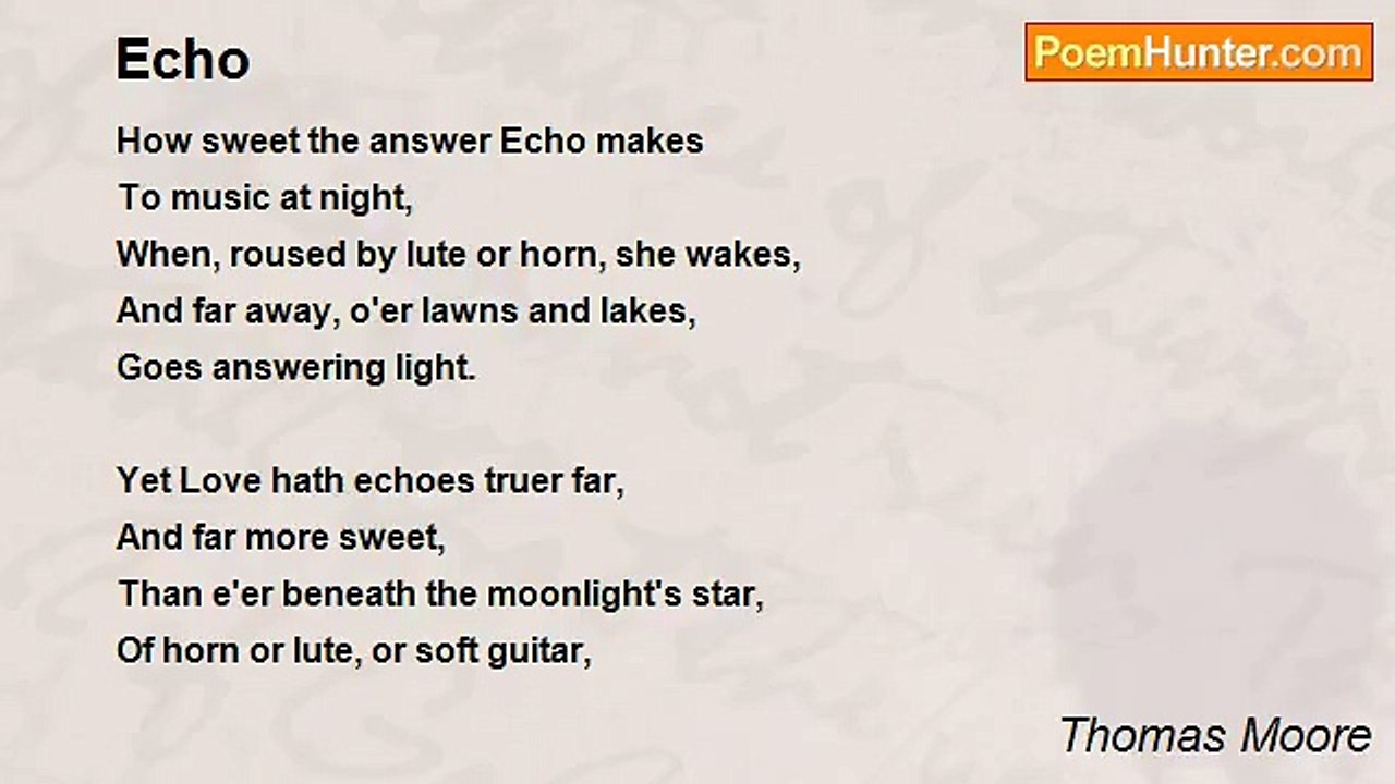 Thomas Moore - Echo