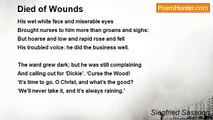Siegfried Sassoon - Died of Wounds