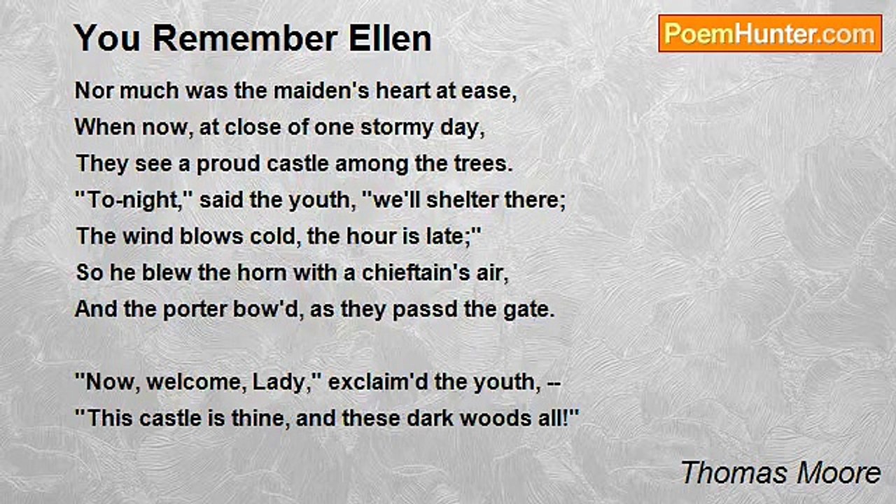 Thomas Moore - You Remember Ellen