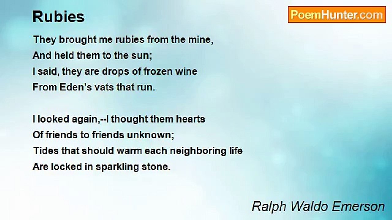 Ralph Waldo Emerson - Rubies