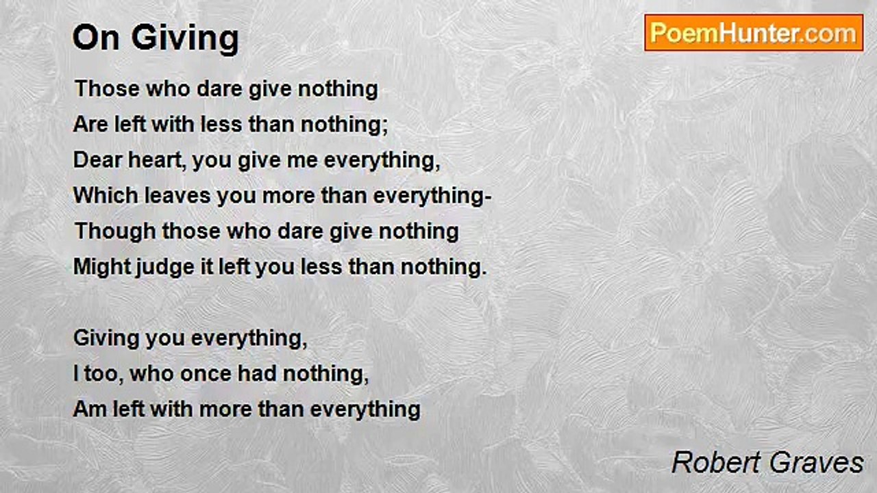 Robert Graves - On Giving