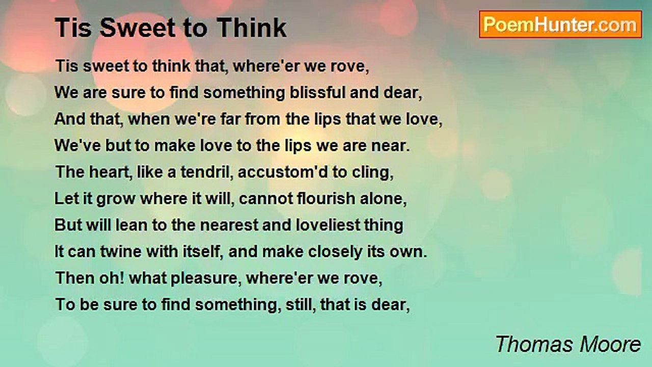 Thomas Moore - Tis Sweet to Think