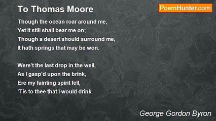 George Gordon Byron - To Thomas Moore