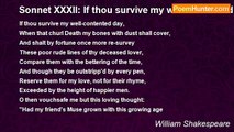 William Shakespeare - Sonnet XXXII: If thou survive my well-contented day