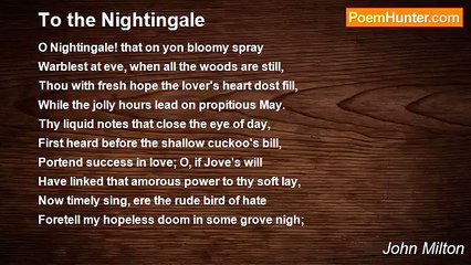 John Milton - To the Nightingale