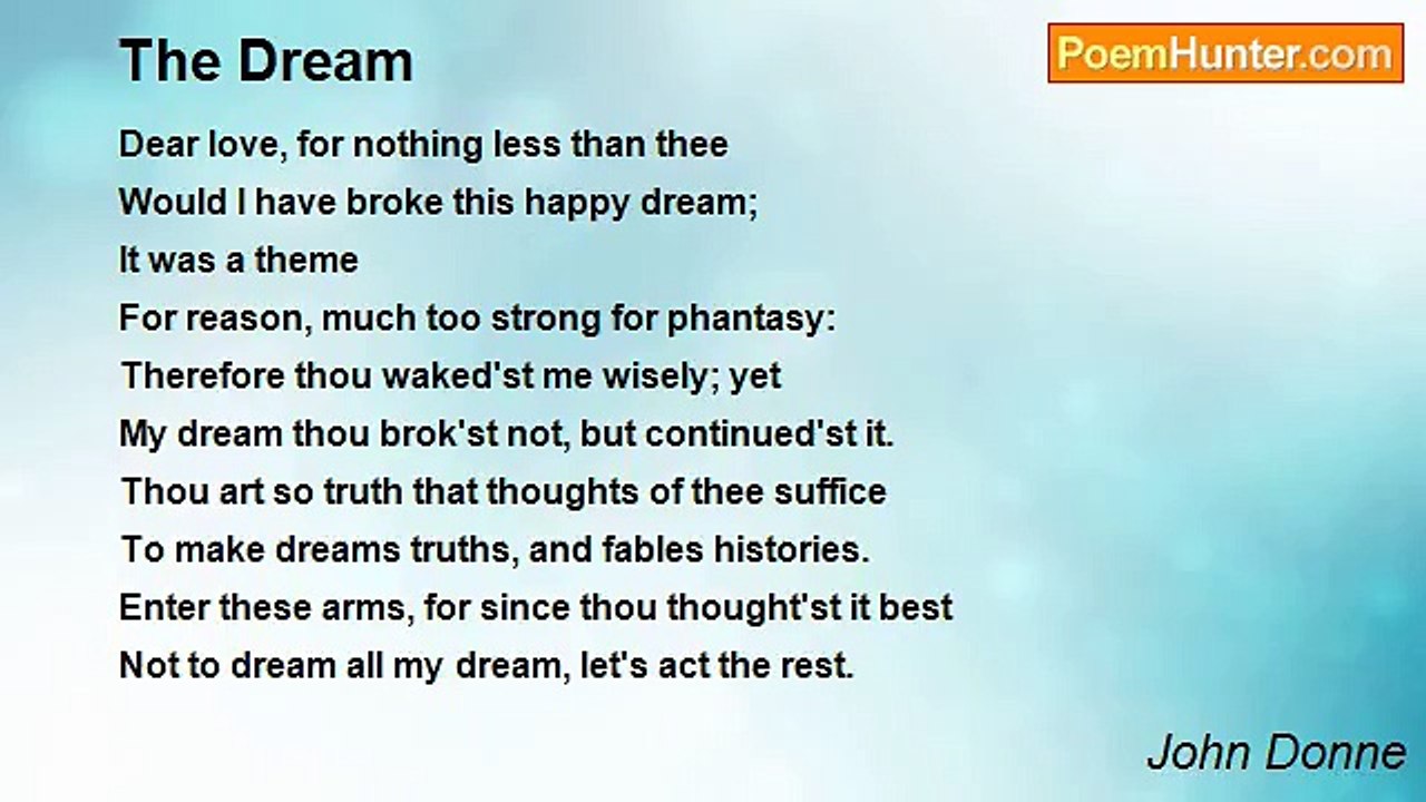 John Donne - The Dream