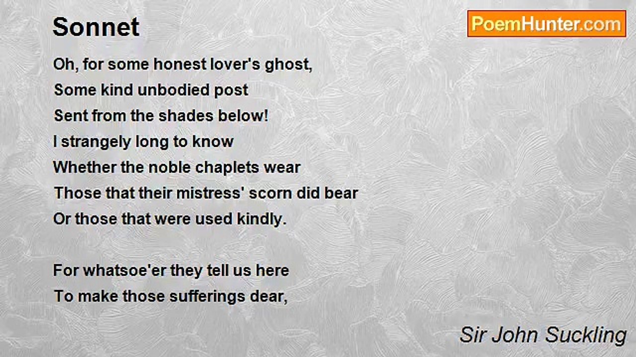 Sir John Suckling - Sonnet