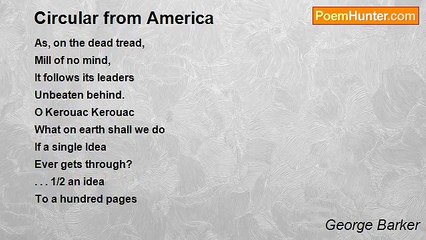 George Barker - Circular from America