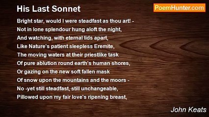 John Keats - His Last Sonnet