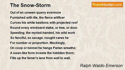Ralph Waldo Emerson - The Snow-Storm