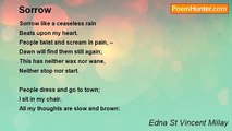Edna St Vincent Millay - Sorrow