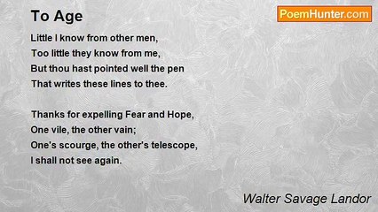 Walter Savage Landor - To Age