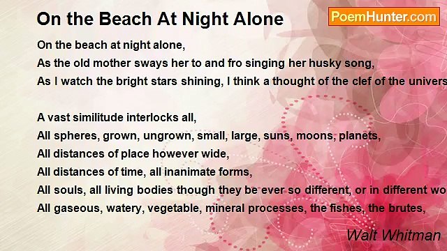 Walt Whitman - On the Beach At Night Alone