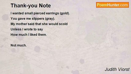 Judith Viorst - Thank-you Note