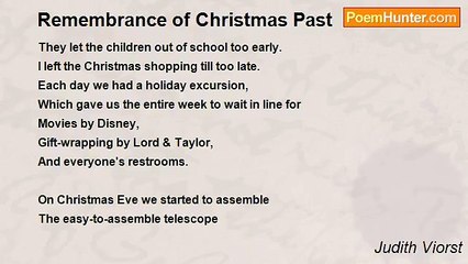 Judith Viorst - Remembrance of Christmas Past