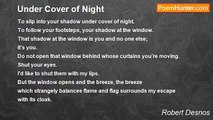 Robert Desnos - Under Cover of Night