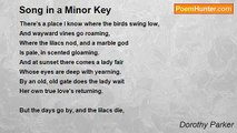 Dorothy Parker - Song in a Minor Key