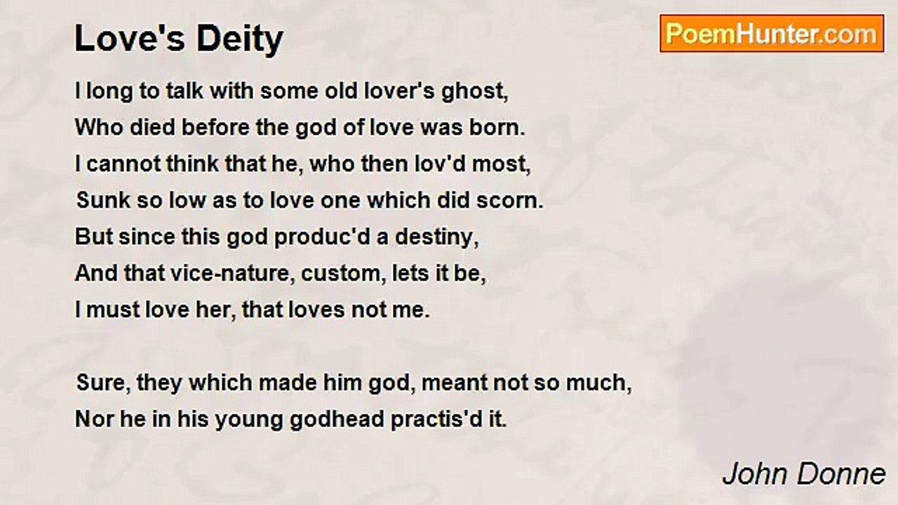 John Donne - Love's Deity