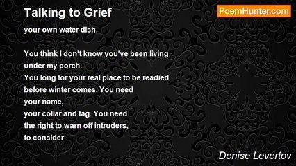 Denise Levertov - Talking to Grief