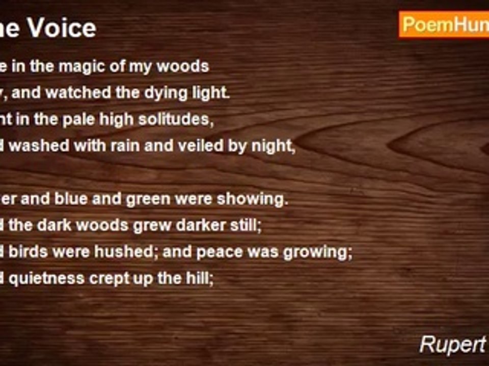 Rupert Brooke - The Voice