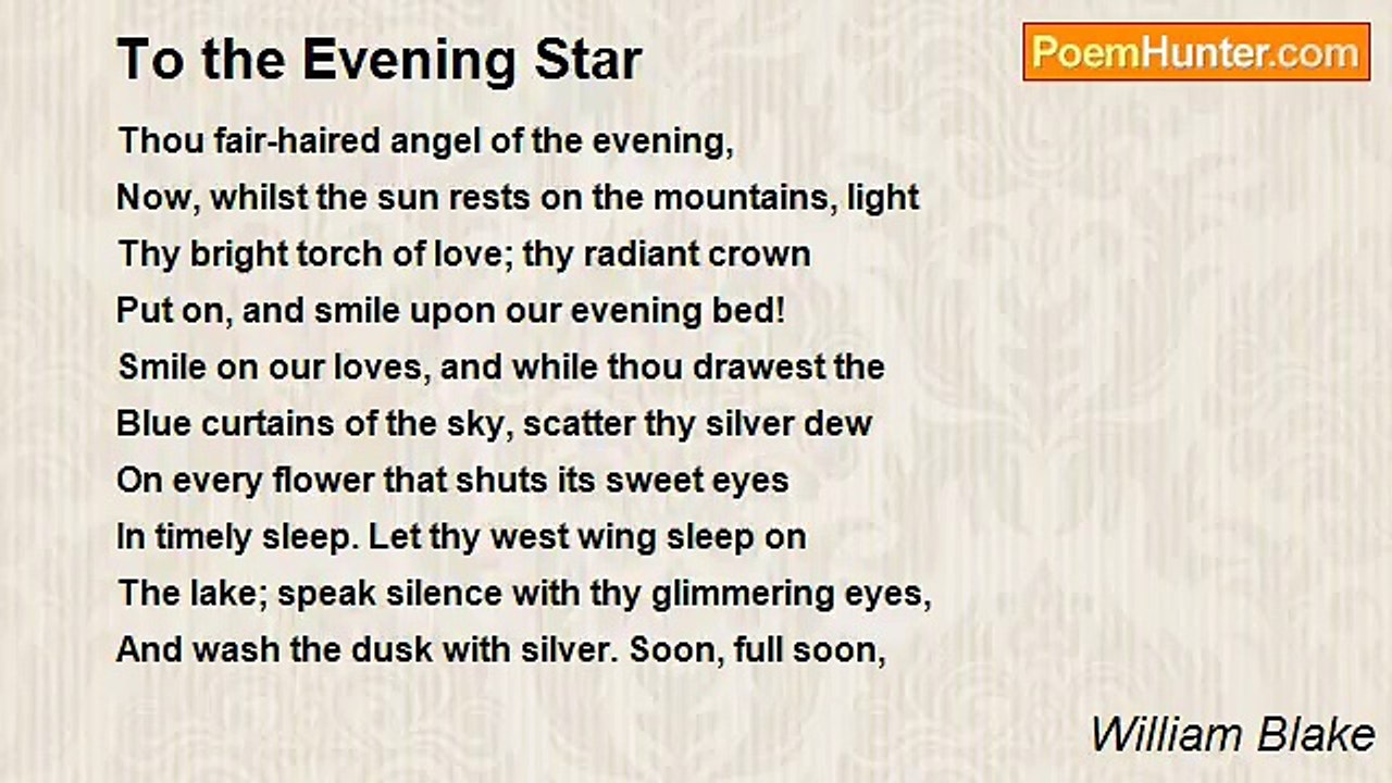 William Blake - To the Evening Star