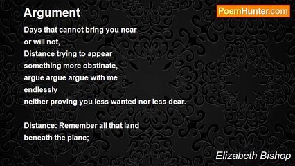 Elizabeth Bishop - Argument