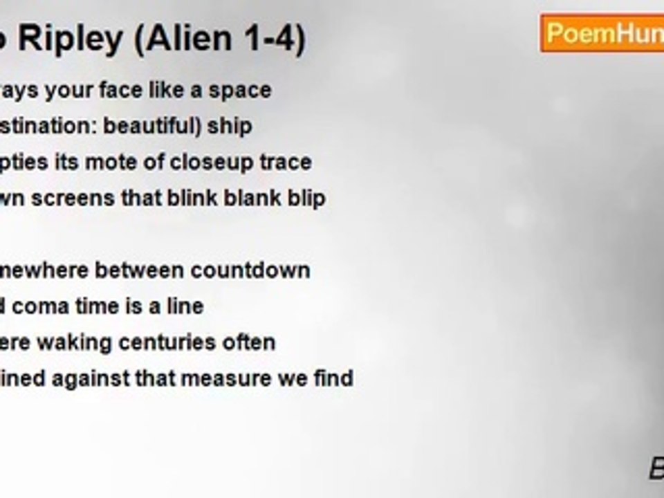 Bill Knott - To Ripley (Alien 1-4)