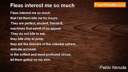 Pablo Neruda - Fleas interest me so much