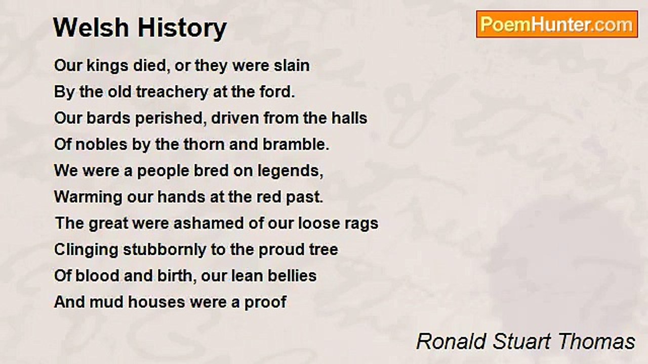 Ronald Stuart Thomas - Welsh History