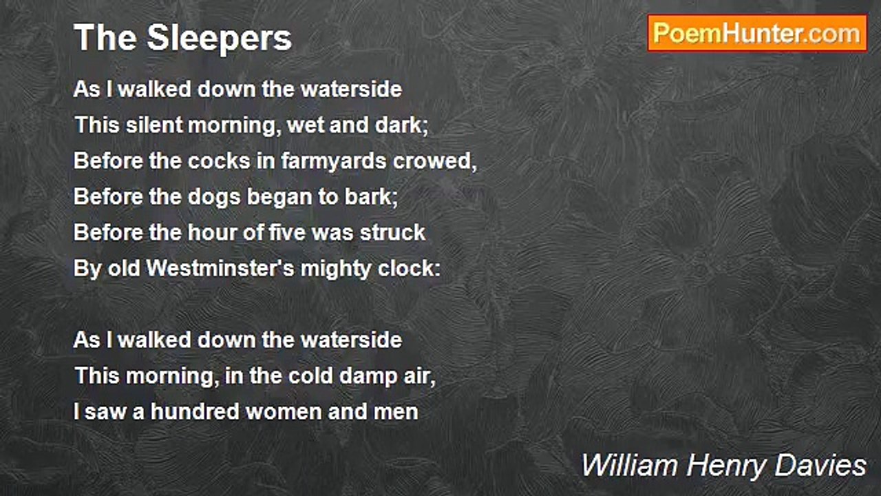 William Henry Davies - The Sleepers