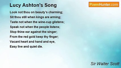 Sir Walter Scott - Lucy Ashton's Song