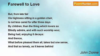 John Donne - Farewell to Love