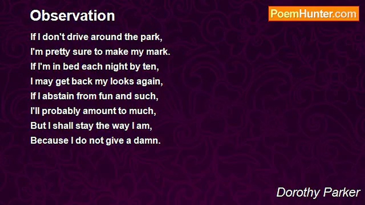 Dorothy Parker - Observation