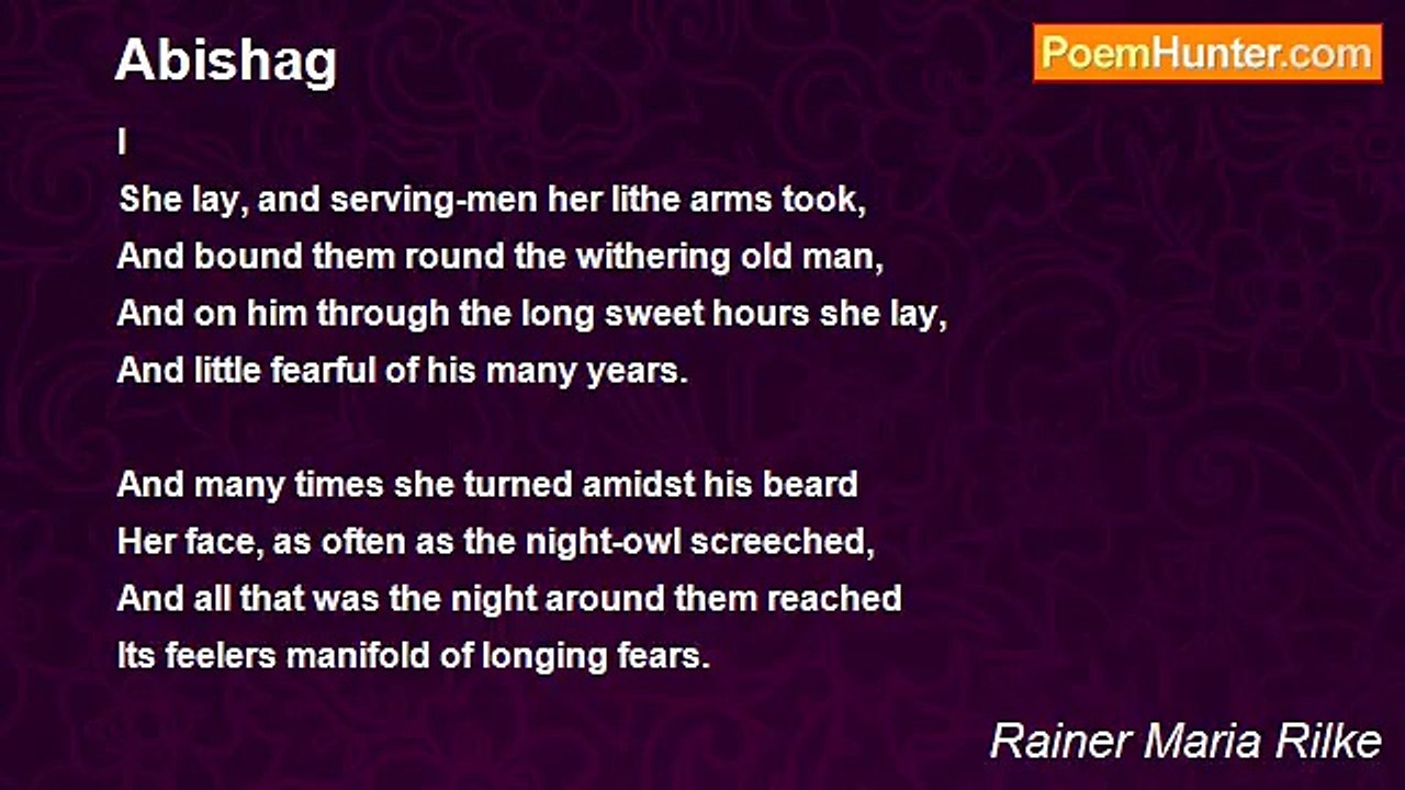 Rainer Maria Rilke - Abishag