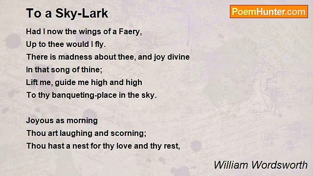 William Wordsworth - To a Sky-Lark