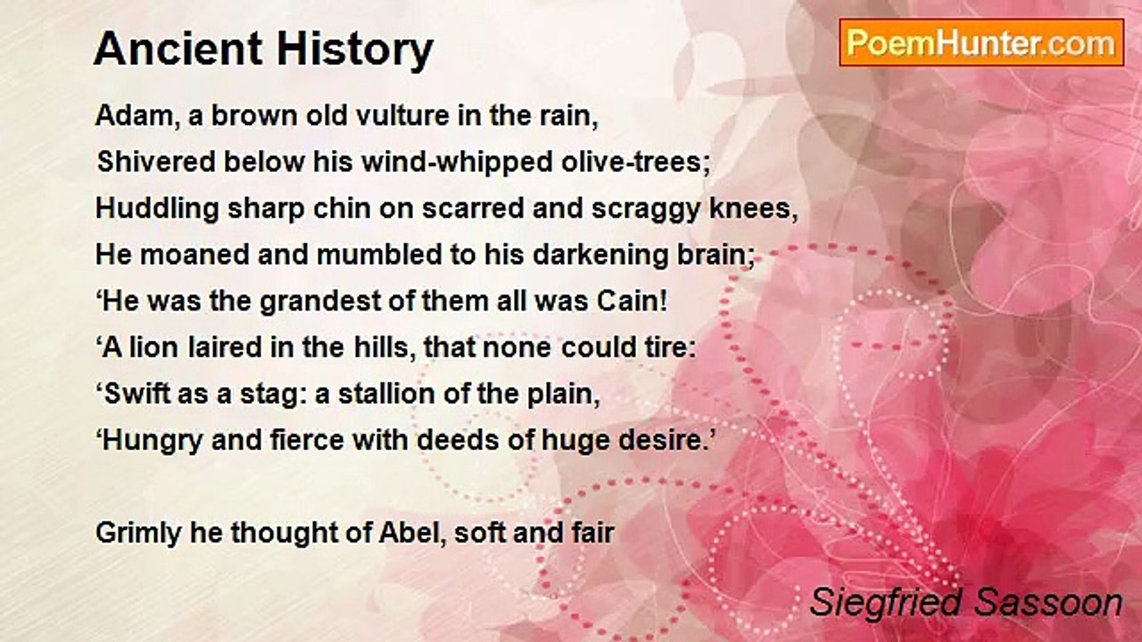 Siegfried Sassoon - Ancient History
